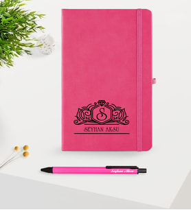 BK Gift Kişiye Özel İsimli Pembe Defter & Kalem Seti-13