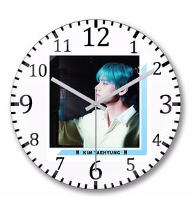 BTS V  Lights Oil Paint Duvar Saati Bombeli Gercek Cam
