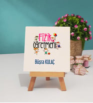 Fizik Öğretmeni Tasarımlı Kişiye Özel Hediye Fizik Öğretmeni Dekoratif Taş Baskı