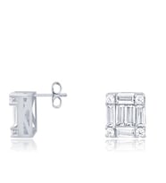 Diamond Line-Gülaylar Altın 14 Ayar Baget Taşlı Küpe