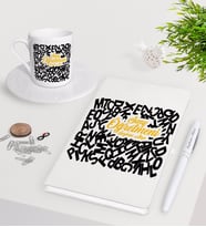 BK Gift Kişiye Özel Sınıf Öğretmeni Beyaz Defter Kalem Türk Kahvesi Fincanı Seti-13 (Model 1)