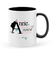 BK Gift Kişiye Özel Anne Demek Hayat Demek Siyah Kupa Bardak