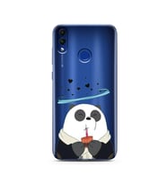 Panda Tasarımlı Süper Şeffaf Silikon Telefon Kılıfı Huawei Honor 8c