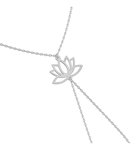 Sade Lotus Çiçeği Beyaz Gümüş Şahmeran