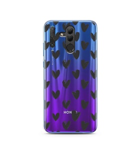 Kalp Tasarımlı Süper Şeffaf Silikon Telefon Kılıfı Huawei Honor 20 Lite