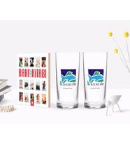 BK Gift Kişiye Özel Renkli Baskılı Balıkesir Tasarımlı Turistik İkili Rakı Bardağı ve Rakı Cep Kitabı Hediye Seti-1 (Model 1)