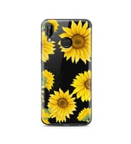 Ayçiçeği Tasarımlı Süper Şeffaf Silikon Telefon Kılıfı Huawei P20 Lite  