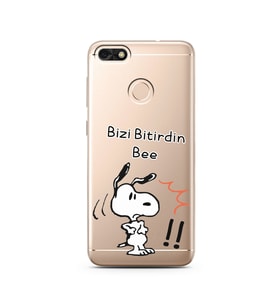 Snoopy Tasarımlı Süper Şeffaf Silikon Telefon Kılıfı Huawei P9 Lite 2017 Mini 