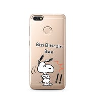 Snoopy Tasarımlı Süper Şeffaf Silikon Telefon Kılıfı Huawei P9 Lite 2017 Mini 