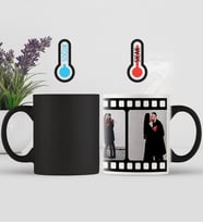 BK Gift Kişiye Özel 3 Fotoğraflı Nostaljik Siyah Film Şeridi Sihirli Kupa Bardak, Sevgiliye, Arkadaşa Hediye, Doğum Günü Hediyesi