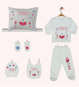 Pia Baby Gl 1945-08 İsme Özel Yastık Zıbın Set