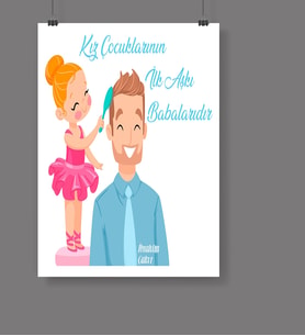 BK Gift Kişiye Özel Babalar Günü Temalı Afiş Poster  50x70 Cm 16639