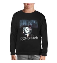 V for Vendetta Siyah Çocuk Sweatshirt