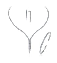 Papatya Silver 925 Ayar 2 Sıra Salkım Gümüş Su Yolu Set
