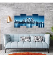 City Manzaralı 5 Parçalı Mdf Tablo