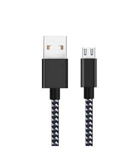 Diwu Micro USB Örgülü Yüksek Hızlı Şarj Kablosu Siyah