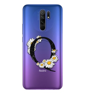 Papatya Harf Tasarım Süper Şeffaf Silikon Telefon Kılıfı Xiomai Redmi 9 Q-Harfi