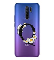 Papatya Harf Tasarım Süper Şeffaf Silikon Telefon Kılıfı Xiomai Redmi 9 Q-Harfi