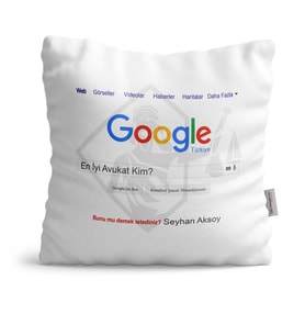 BK Gift Kişiye Özel Google En İyi Avukat Beyaz  Yastık  1