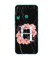 Mermer Çiçekli Harf Tasarım Süper Şeffaf Silikon Telefon Kılıfı Huawei P40 Lite 