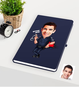 BK Gift Kişiye Özel Bay Polis Karikatürlü Lacivert Defter - 2
