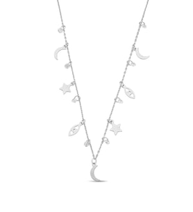 Çok Figürlü Gümüş Şans Kolyesi - N155901 (Gümüş)
