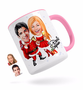 BK Gift Kişiye Özel Yeni Yıl Sevgililer Karikatürlü Pembe Kupa Bardak-3