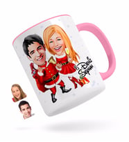 BK Gift Kişiye Özel Yeni Yıl Sevgililer Karikatürlü Pembe Kupa Bardak-3