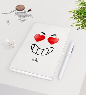 BK Gift Kişiye Özel Sevgililer Günü Beyaz Defter Kalem Seti-101