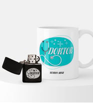 BK Gift Kişiye Özel Doktor Temalı Çakmak ve Kupa Hediye Seti - 14