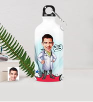 BK Gift Kişiye Özel Bay Doktor Karikatürlü Metal Suluk 500 Ml 1
