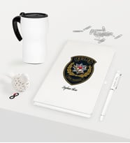 BK Gift Kişiye Özel Polis Özel Harekat Temalı Beyaz Defter Kalem Termos Mug Seti (Model 1)