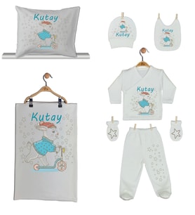 Pia Baby GL 1926-06 İsme Özel Yastık Battaniye Zıbın Set