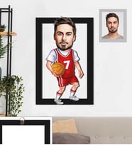 Kişiye Özel Basketbolcu Karikatürlü 3D Ahşap Tablo 30x47 Bay-2