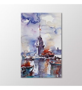Arty Tablo Suluboya Kız Kulesi Tablo (Karışık)