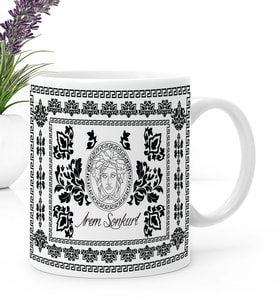 BK Gift Kişiye Özel Etnik Beyaz Kupa Bardak B1