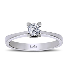 Lova E Renk 0,26 Karat Pırlanta Tektaş Yüzük - IDL Sertifikalı - 1020005