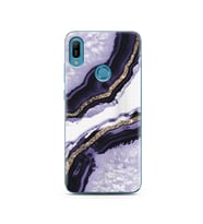 Mor Kumsal Tasarımlı Süper Şeffaf Silikon Telefon Kılıfı Huawei Y6 Prime (2019)