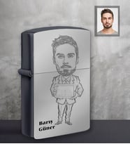 Kişiye Özel Öğretmen Karikatürlü Siyah Benzinli Çakmak Bay-9