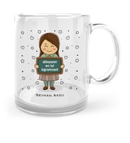 BK Gift Kişiye Özel Dünyanın En İyi Öğretmeni Cam Kupa Bardak  17