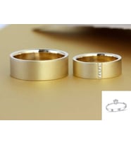 KİŞİYE ÖZEL / Gümüş Çift  Alyans  / Sevgililer Günü / Tektaş Hediye  - Ats806