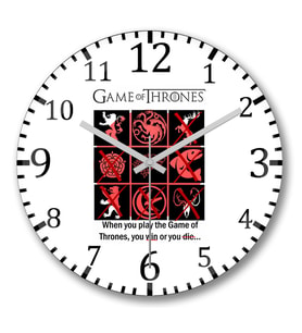 Game Of Thrones Duvar Saati Bombeli Gercek Cam