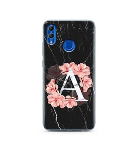 Mermer Çiçekli Harf Tasarım Süper Şeffaf Silikon Telefon Kılıfı Huawei Honor 10 