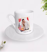 BK Gift Kişiye Özel İsimli Fotoğraflı Türk Kahvesi Fincanı-27 (Beyaz)