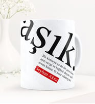 BK Gift Kişiye Özel Aşık Temalı Beyaz Kupa Bardak