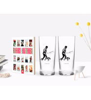 BK Gift Kişiye Özel Renkli Baskılı Atatürk Temalı İkili Rakı Bardağı ve Rakı Cep Kitabı Hediye Seti-16 (Model 1)