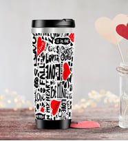 BK Gift Kişiye Özel Sevgililer Günü Temalı Çelik Termos Bardak - 75