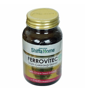Aksuvital Shiffa Home Ferrovitec Üzüm Çekirdeği Ekstresi Diyet Takviyesi 710 Mg x 60 Kapsül