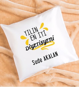 Yılın En İyi Diyetisyeni Tasarımlı Diyetisyene Hediye Diyetisyen Yastık
