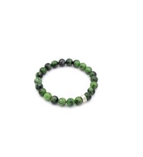 HAKİKİ DOĞAL ANYOLİT TAŞI BİLEKLİK (RUBY ZOİSİT) 002